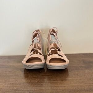 Clarks Blush Lace-Up Sandals